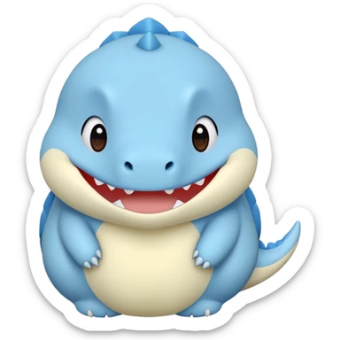 baby blue dinosaur cartoon squishmallow sticker