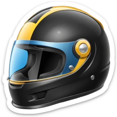 Casco de autos de carreras de color negro sticker