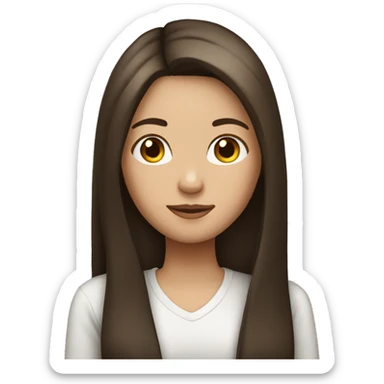 Brunette girl with long straight hair  sticker