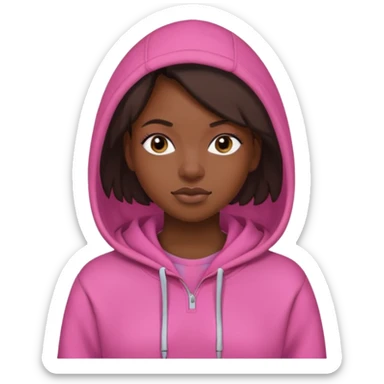 black woman in pink hoodies sticker