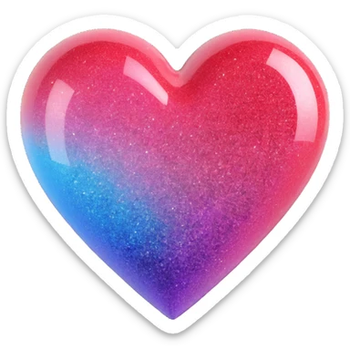 heart with ombre glitter sticker