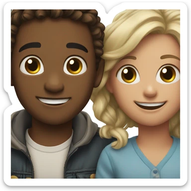 happy siblings smiling together sticker