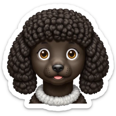 Black Poodle sitting sticker