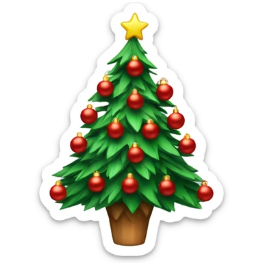 Christmas tree with red decorations sticker