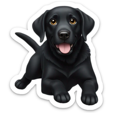a flying black labrador sticker