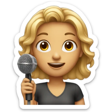 girl sing song in microphone sticker