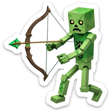 A Minecraft zombie fighting a Minecraft skeleton  sticker