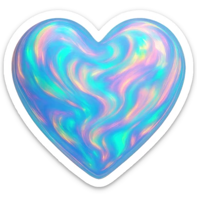 heart with a swirling opal effect sticker