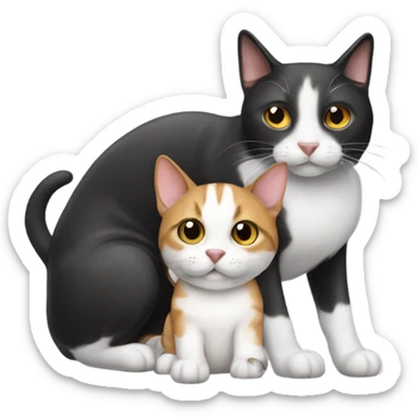 Cat sat on a dog sticker