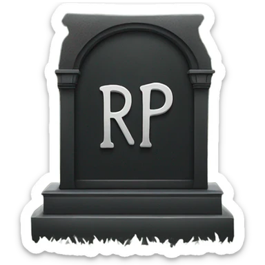 a black grave with the letters RIP sticker
