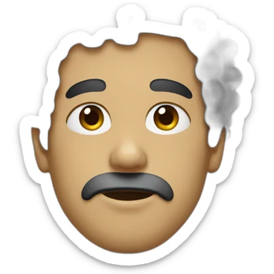 sick guy with black curly hair sticker