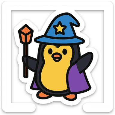 penguin wizard sticker