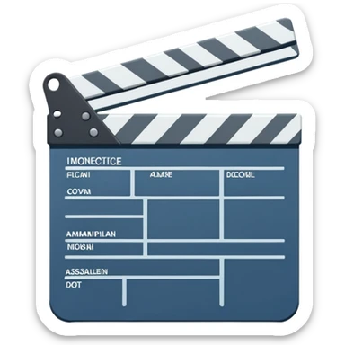 flat design movie slate with geometric shape and one diagonal line sticker
