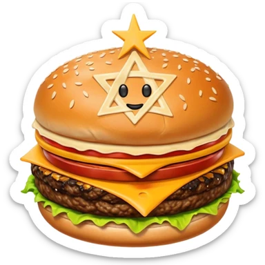 burger pentagram sticker