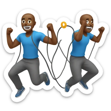 Man jumping rope sticker