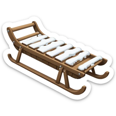 sledge surrounded with snow (no person) sticker