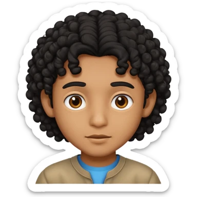 Indian boy with curly hair sticker