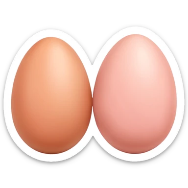two skin tone peachy beige-pink egg shaped balls/spheres sticker