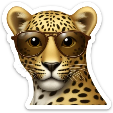 Leopard wearing sunglasses sticker