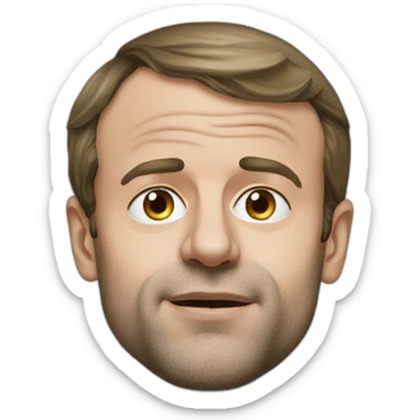 Emmanuel Macron with powder under  his nose sticker