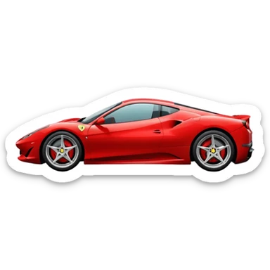 Red Ferrari sports car sticker