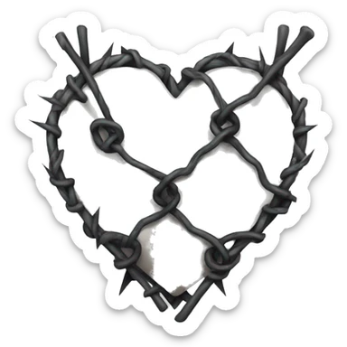 gothic heart with barbed wire sticker