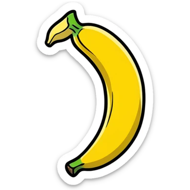 peeled banana with yellow flesh exposed sticker