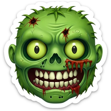 Zombie green rabite face sticker