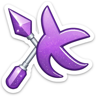 flecha para direita com glitter e roxa sticker