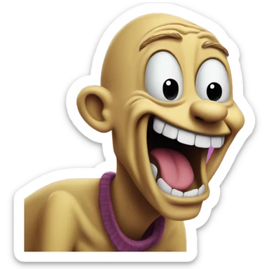 Courage the cowardly dog laughing  sticker