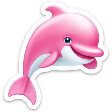 Cute pink dolphin sticker