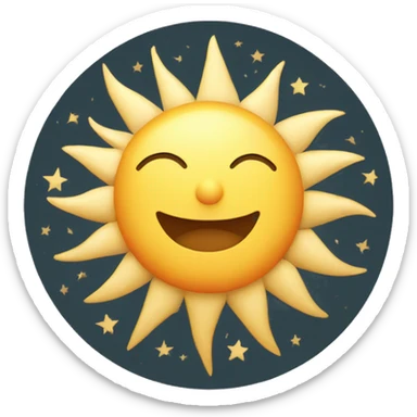 Vintage sun moon and stars icon sticker