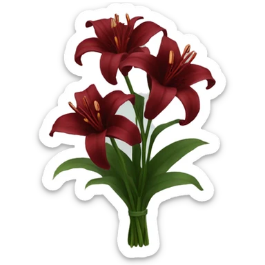 bouquet of dark red lilies  sticker