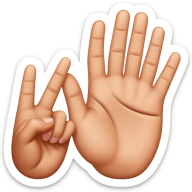 des doigt faisais le chiffre 2  sticker