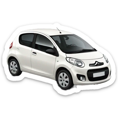 Citroën C1 blanche à 5 portes, de profil année 2009 sticker