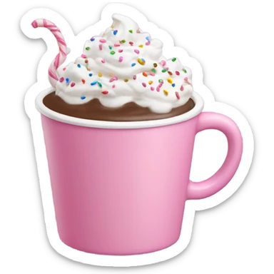 pink cup hot chocolate sticker