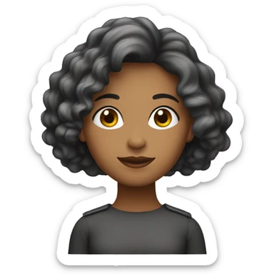 quero um emoji de uma mulher branca de cabelo cacheado curtinho preto sticker