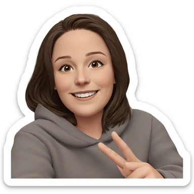 smiling girl with brown hair sticker