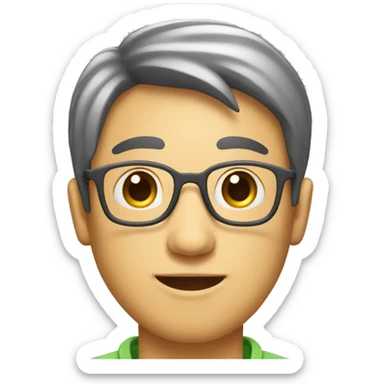 asian man with laptop software developer age 26 sticker