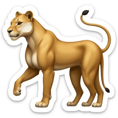 a lioness's silhouette with four legs sticker