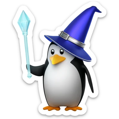 Penguin Wizard sticker