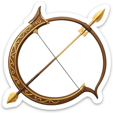 bow and arrow with letter 'A'  sticker