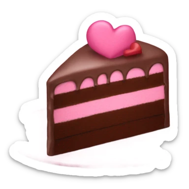 Pink chocolate cake with hearts sticker