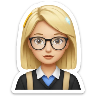 Blonde female student sticker