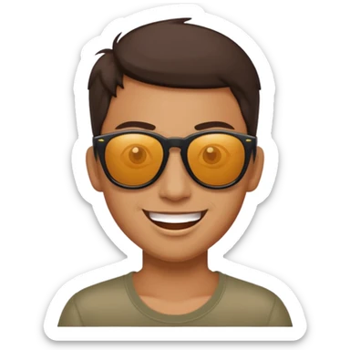 Naughty looking smile with sunglass   sticker