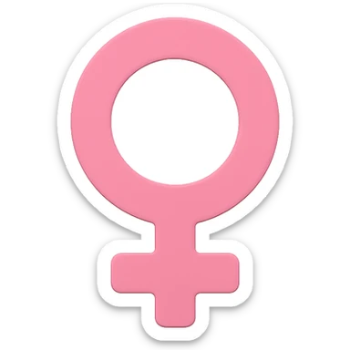 female gender symbol, flat pink, minimal emoji style, suitable for Discord role icon sticker