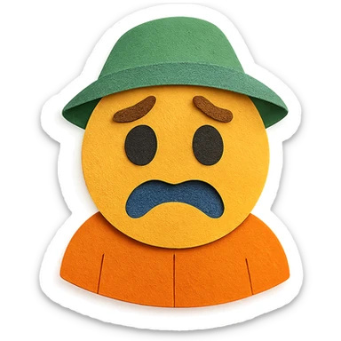 paper craft style miedo disfrazado sticker