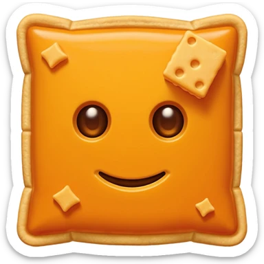 Cheez it cracker with a gun to its head sticker
