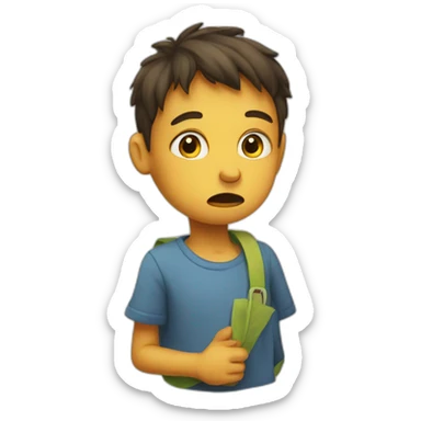 a child who is scolded by his mother  sticker