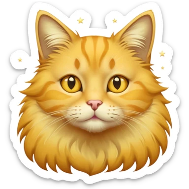Yellow cat with stars for eyes sticker